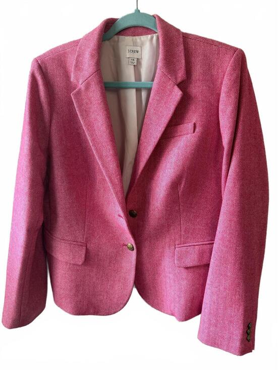 J. Crew Jackets & Blazers - J.Crew Pink Wool Blend Blazer Jacket Size 16